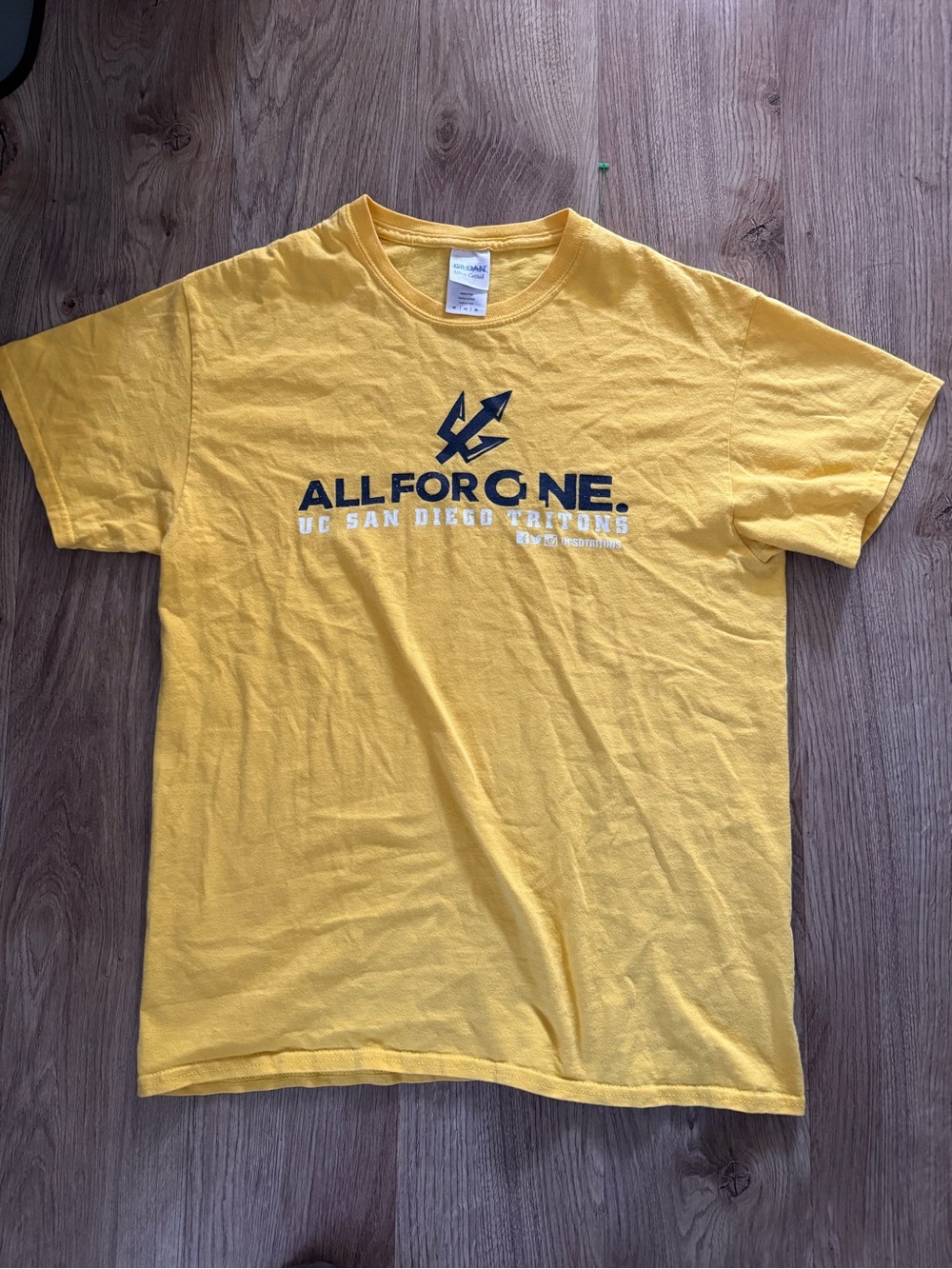 Gildan Yellow 'All For One' UC San Diego Tritons Graphic Tee
